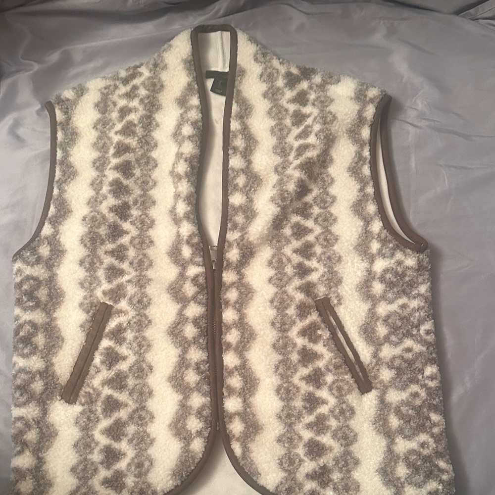House of Harlow 1960 Brown and Cream Vest